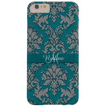 Vintage Teal And Silver Damask Iphone 6 Case by Skinssity at Zazzle