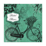 Vintage Teal Bicycle Bridal Shower Invitation