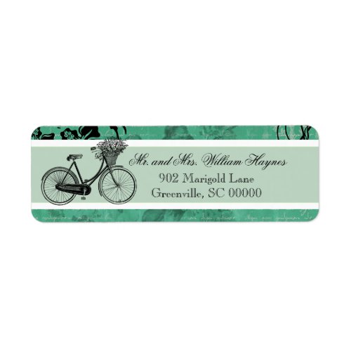 Vintage Teal Bicycle Personalized Address Labels