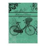 Vintage Teal Bicycle Rehearsal Dinner Invitation