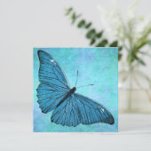 Vintage Teal Blue Butterfly 1800s Illustration (Standing Front)