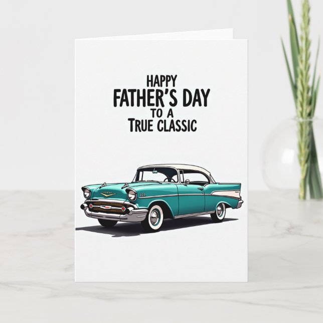 Vintage Teal Fathers Day Card (Front)