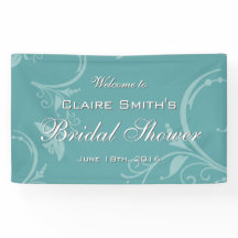 Vintage Teal Floral Welcome Bridal Shower