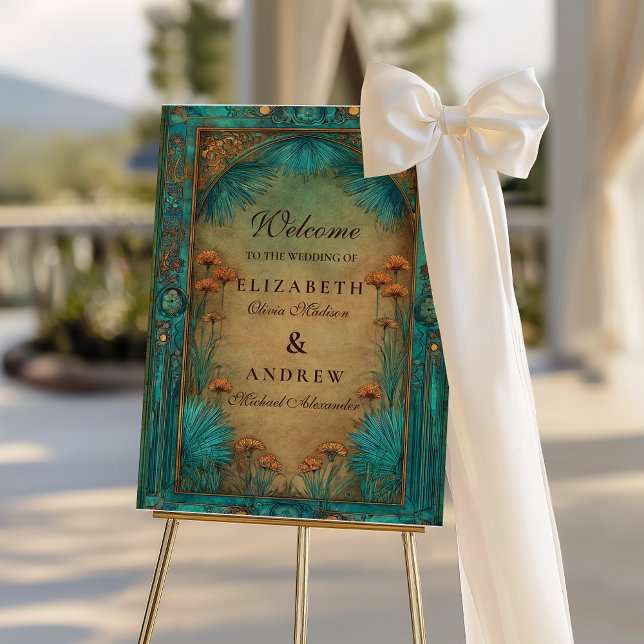 Vintage Teal Garden Islamic Wedding Foam Board (Creator Uploaded)