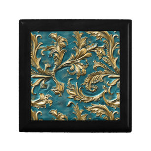 Vintage Teal gold tooled leather Gift Box