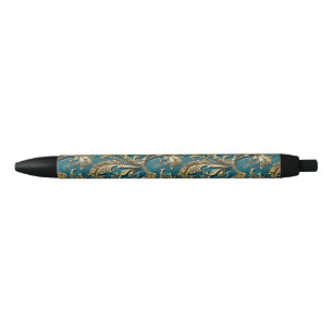Vintage Teal gold tooled leather Pen