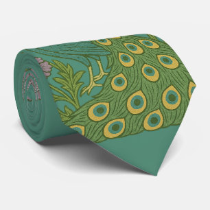 Vintage Teal Peacock Neck Tie