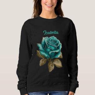 Vintage Teal Rose Sweatshirt