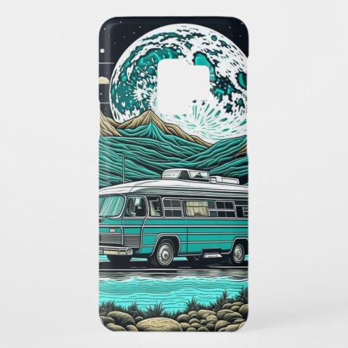 Vintage Teal RV Camper in the Mountains Case_Mate Samsung Galaxy S9 Case