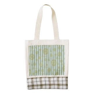 Vintage Teal Stripes Gold French Damask Pattern Zazzle HEART Tote Bag