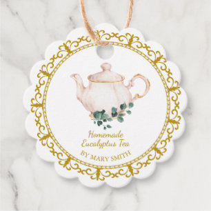 Vintage Teapot Homemade Eucalyptus Tea Hang Tag