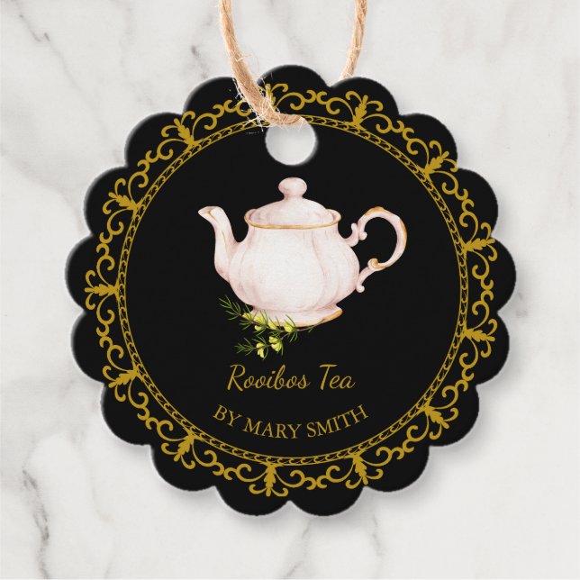 Vintage Teapot Homemade Rooibos Tea Hang Tag (Front)