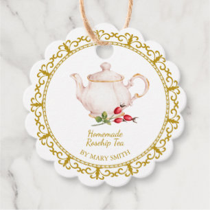 Vintage Teapot Homemade Rosehip Tea Hang Tag