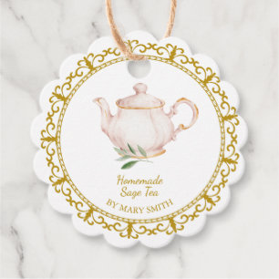 Vintage Teapot Homemade Sage Tea Hang Tag