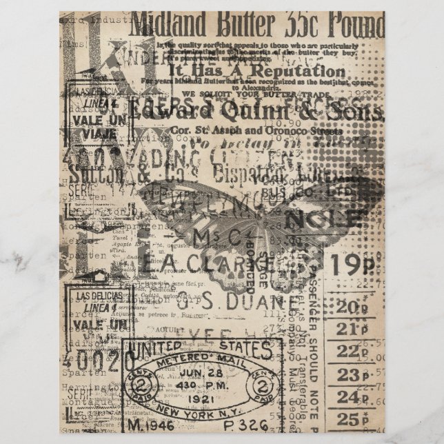 Vintage tear-away scrapbook paper  (Front)