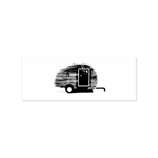 Vintage teardrop trailer chez caravan rubber stamp (Imprint)