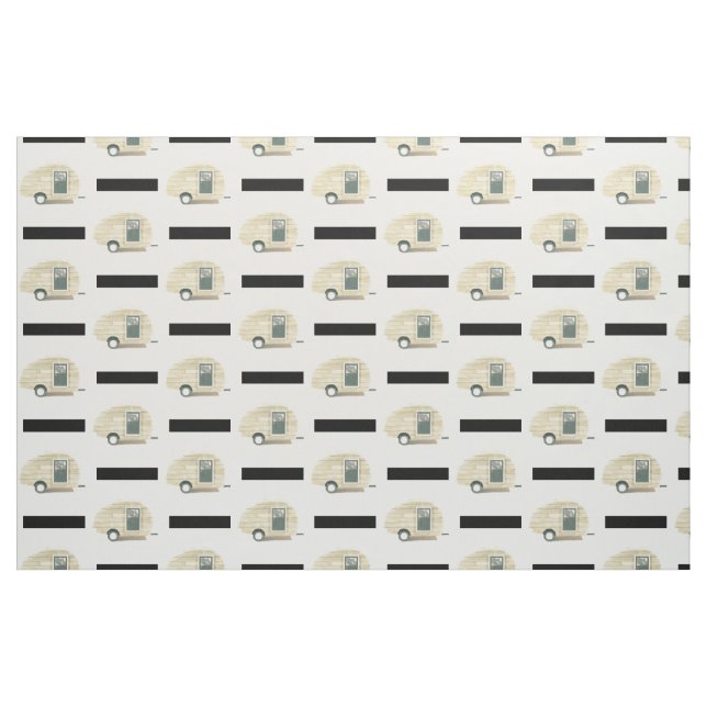 Vintage teardrop trailer gypsy caravan 2 fabric (Fat Quarter)
