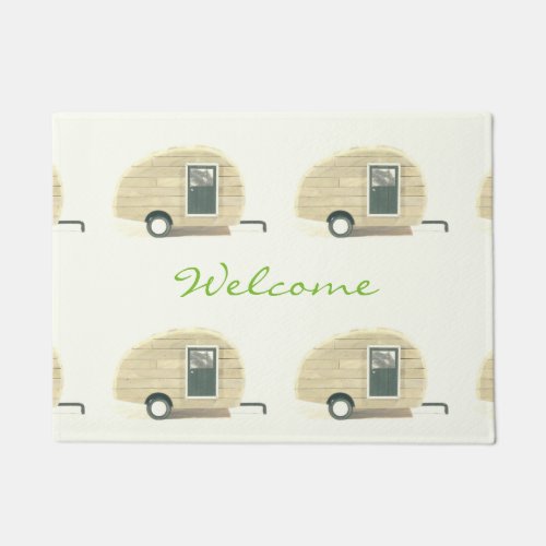 Vintage teardrop trailer gypsy caravan doormat