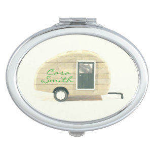 Vintage teardrop trailer gypsy caravan makeup mirror