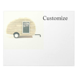 Vintage teardrop trailer gypsy caravan notepad