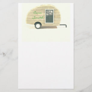 Vintage teardrop trailer gypsy caravan stationery