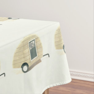 Vintage teardrop trailer gypsy caravan tablecloth
