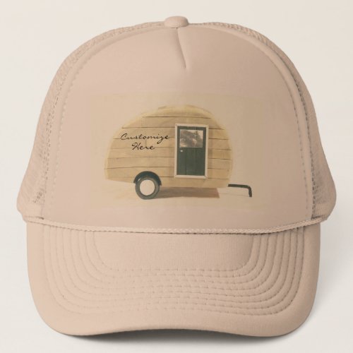 Vintage teardrop trailer  gypsy caravan trucker hat