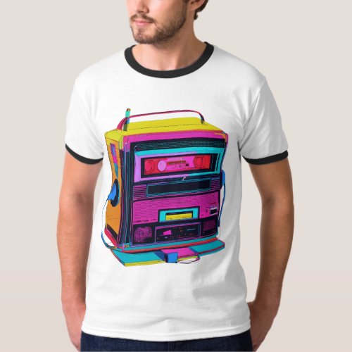 Vintage Tech Revival Nostalgia_Themed T_Shirt Des