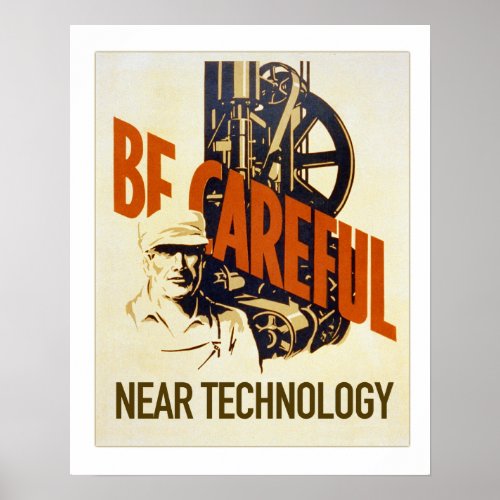 Vintage Technology Safety Poster