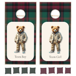 Vintage Teddy Baby Shower Cornhole Set