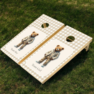 Vintage Teddy Baby Shower Cornhole Set