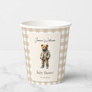 Vintage Teddy Baby Shower Paper Cups