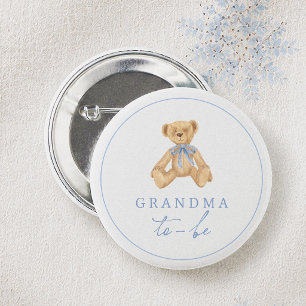 Vintage Teddy Bear Baby Shower Grandma To Be Button