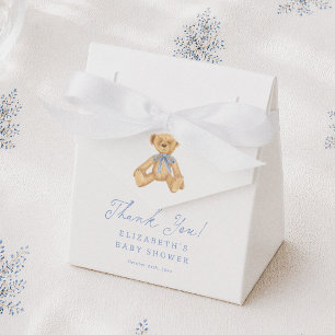 Vintage Teddy Bear Baby Shower Thank You Favor Boxes