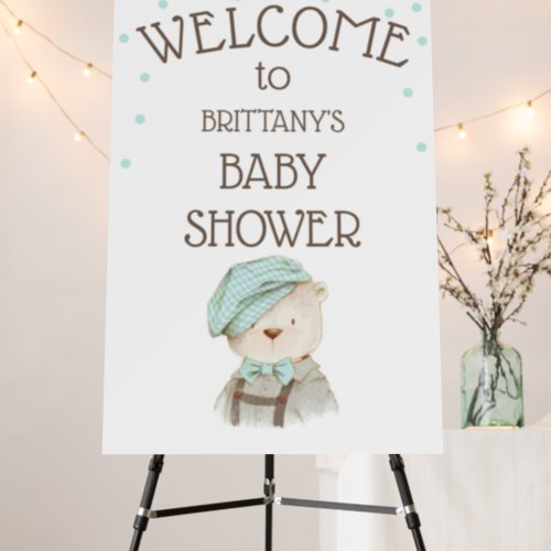 Vintage Teddy Bear Baby Shower Welcome Foam Board