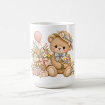 Vintage Teddy Bear Celebration with Wildflowers 