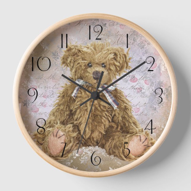 Vintage Teddy Bear Clock (Front)