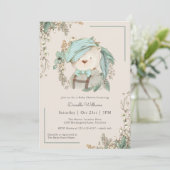 Vintage Teddy Bear Cute Baby Shower for Boy Invitation (Standing Front)