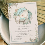 Vintage Teddy Bear Cute Baby Shower for Boy Invitation