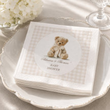 Vintage Teddy Bear Gingham Baby Shower