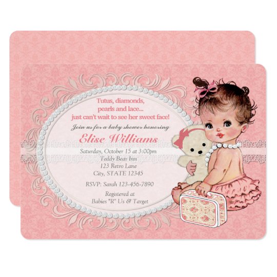 Vintage Teddy Bear Baby Shower Invitations 5