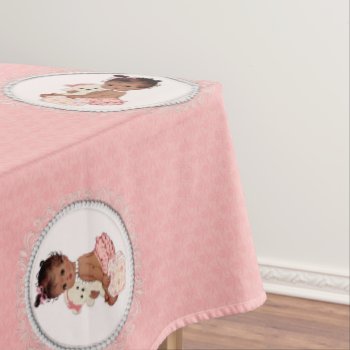 Vintage Teddy Bear Girls Baby Shower Med #222 Tablecloth by PartyStoreGalore at Zazzle