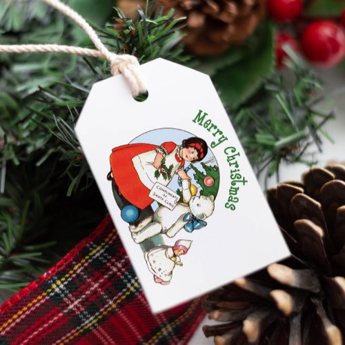 Vintage Teddy Bear Merry Christmas Gift Tags