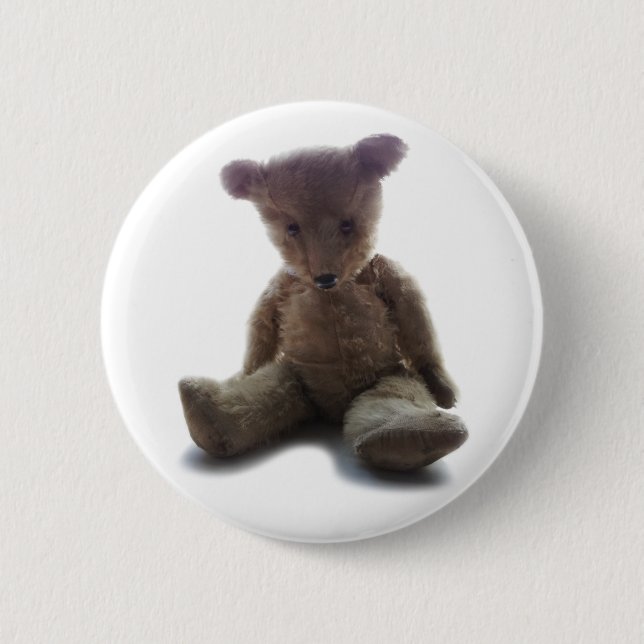 Vintage Teddy Bear Pinback Button (Front)