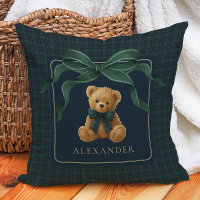 Vintage Teddy Bear Tartan Plaid Baby Boy Nursery