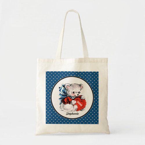 Vintage Teddy Bear Valentines Day Gift Tote Bag