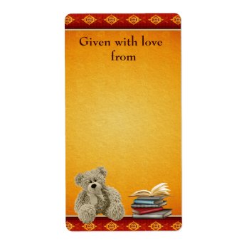 Vintage Teddy Bring A Book Baby Shower Bookplates by AJ_Graphics at Zazzle