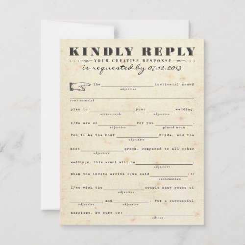 Vintage Telegram Response Card