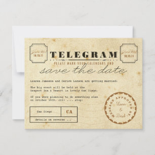 Vintage Telegram Save the Date