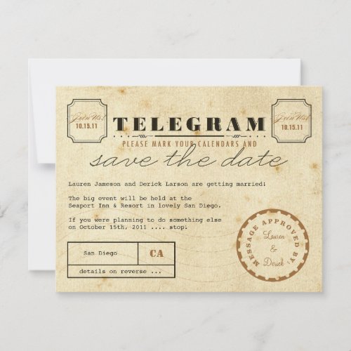 Vintage Telegram Save the Date